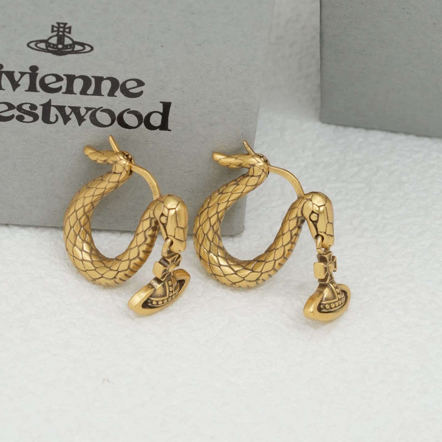Vivienne Westwood Gold Snake Hoop Earrings
